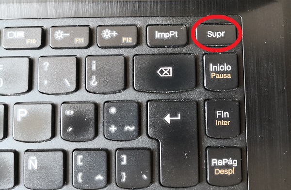 Tecla suprimir ejemplo 1 Tecla suprimir ejemplo 1