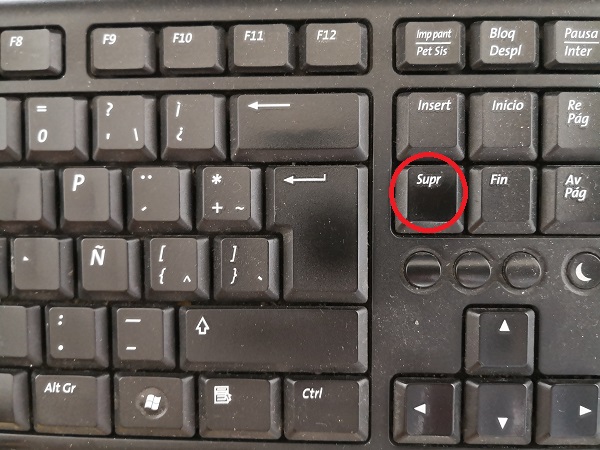 Tecla suprimir ejemplo 4 Tecla suprimir ejemplo 4