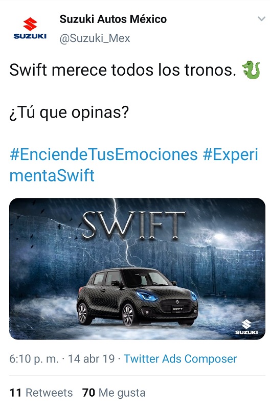 marcas de autos game of thrones