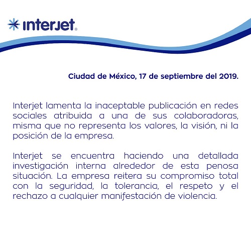 postura de interjet ante empleada