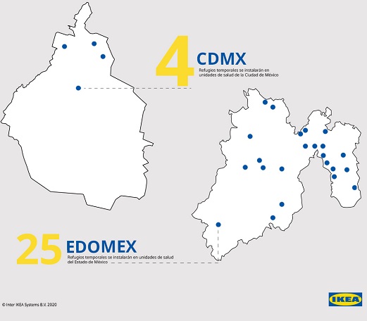 IKEA dona 50 refugios para hospitales de CDMX y EDOMEX