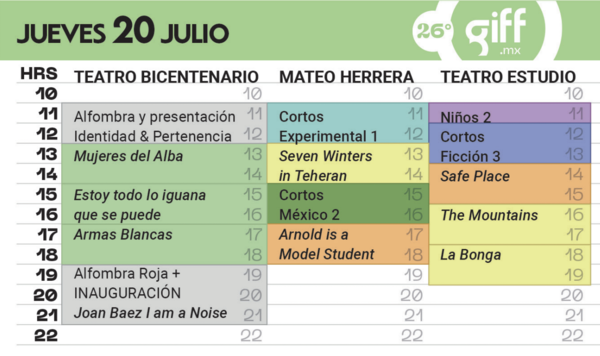 Programación inaugural del GIFF