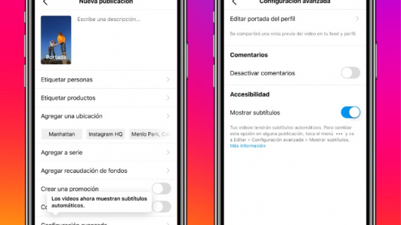 Subtítulos automáticos para videos en el feed, una nueva función de Instagram